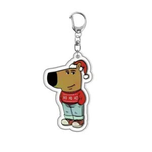 Christmas Cartoon Dog Pattern Acrylic Keychain Fashion Cute Girls Boys Funny Charming Bag Móc Treo Đeo Thoại, Standee, Móc Khoá In Theo Yêu Cầu, Chất Liệu Mica Dày 4mm, Kích Thước 5.5 Cm, Có In Test Mẫu