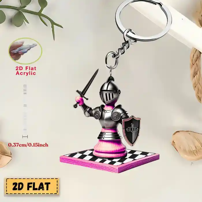 Colorful Chess Theme Acrylic Keychain 2d Pendant Suitable Backpacks Bags Car Key Decoration Móc Treo Đeo Thoại, Standee, Móc Khoá In Theo Yêu Cầu, Chất Liệu Mica Dày 4mm, Kích Thước 5.5 Cm, Có In Test Mẫu