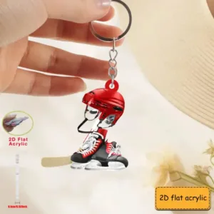 Cool And Novel Ice Hockey Game Equipment Keychain 2d Acrylic 5pcs Hanging Ornaments Christmas Móc Treo Đeo Thoại, Standee, Móc Khoá In Theo Yêu Cầu, Chất Liệu Mica Dày 4mm, Kích Thước 5.5 Cm, Có In Test Mẫu
