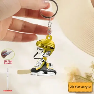 Cool And Novel Ice Hockey Game Equipment Keychain 2d Acrylic 5pcs Hanging Ornaments Christmas Móc Treo Đeo Thoại, Standee, Móc Khoá In Theo Yêu Cầu, Chất Liệu Mica Dày 4mm, Kích Thước 5.5 Cm, Có In Test Mẫu