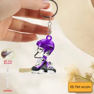 Cool And Novel Ice Hockey Game Equipment Keychain 2d Acrylic 5pcs Hanging Ornaments Christmas Móc Treo Đeo Thoại, Standee, Móc Khoá In Theo Yêu Cầu, Chất Liệu Mica Dày 4mm, Kích Thước 5.5 Cm, Có In Test Mẫu