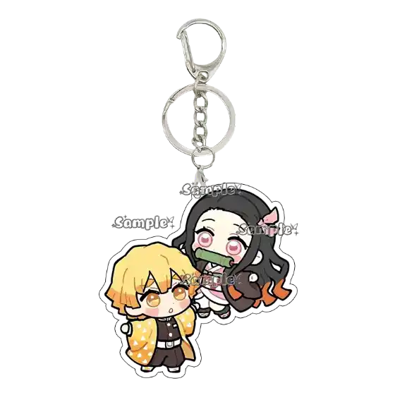 Couple Kamado Tanjiro Tsuyuri Kanawo Shinobu Anime Characters Acrylic Keychain Cartoon Charm Móc Treo Đeo Thoại, Standee, Móc Khoá In Theo Yêu Cầu, Chất Liệu Mica Dày 4mm, Kích Thước 5.5 Cm, Có In Test Mẫu