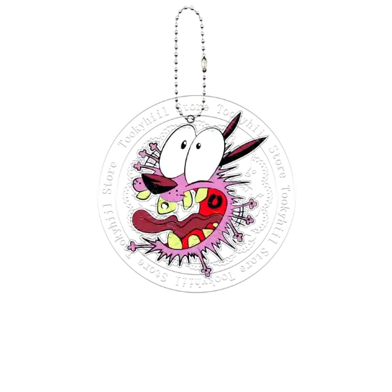 Courage The Cowardly Dog Acrylic Keychain Horror Cartoon Bag Decoration Keyring Student Móc Treo Đeo Thoại, Standee, Móc Khoá In Theo Yêu Cầu, Chất Liệu Mica Dày 4mm, Kích Thước 5.5 Cm, Có In Test Mẫu