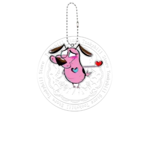 Courage The Cowardly Dog Acrylic Keychain Horror Cartoon Bag Decoration Keyring Student Móc Treo Đeo Thoại, Standee, Móc Khoá In Theo Yêu Cầu, Chất Liệu Mica Dày 4mm, Kích Thước 5.5 Cm, Có In Test Mẫu