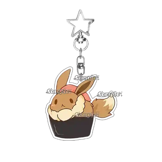 Creative Eevee Sylveon Glaceon Umbreon Flareon Sushi Anime Character Acrylic Keychain Pocket Móc Treo Đeo Thoại, Standee, Móc Khoá In Theo Yêu Cầu, Chất Liệu Mica Dày 4mm, Kích Thước 5.5 Cm, Có In Test Mẫu