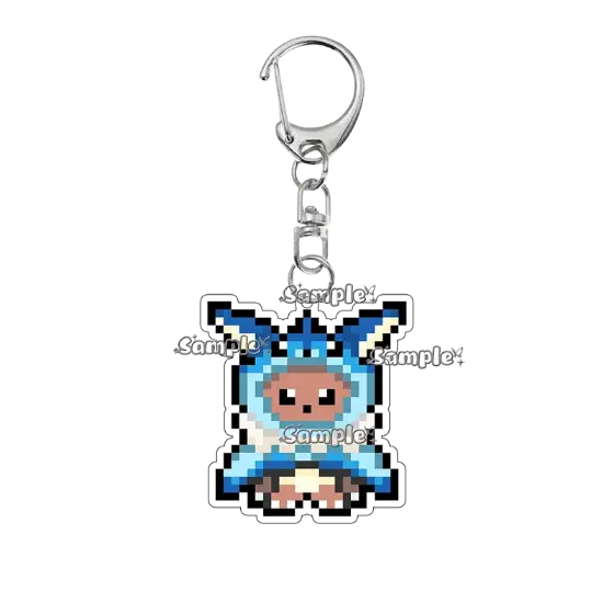 Creative Pixel Flareon Glaceon Umbreon Eevee Anime Acrylic Keychain Figure Keyring For Móc Treo Đeo Thoại, Standee, Móc Khoá In Theo Yêu Cầu, Chất Liệu Mica Dày 4mm, Kích Thước 5.5 Cm, Có In Test Mẫu