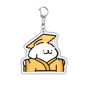 Creative Transform Ancient Costume Maltese Anime Acrylic Keychain Funny Kawaii Cartoon Puppy Móc Treo Đeo Thoại, Standee, Móc Khoá In Theo Yêu Cầu, Chất Liệu Mica Dày 4mm, Kích Thước 5.5 Cm, Có In Test Mẫu