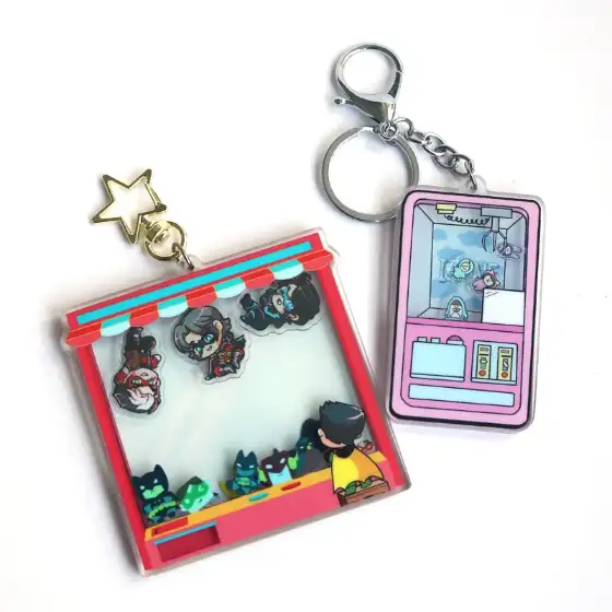 Custom Acrylic Shaker Keychain Cartoon Key Chain Personalized Photo Customized Anime Hologram Móc Treo Đeo Thoại, Standee, Móc Khoá In Theo Yêu Cầu, Chất Liệu Mica Dày 4mm, Kích Thước 5.5 Cm, Có In Test Mẫu