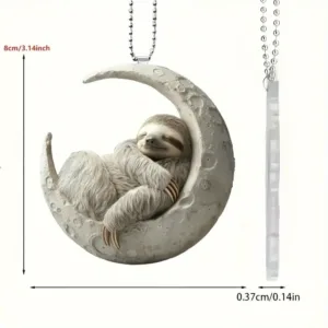 Cute 2d Sloth Keychain Floral Acrylic Design Backpack Accessory Gift For Women Valentine's Móc Treo Đeo Thoại, Standee, Móc Khoá In Theo Yêu Cầu, Chất Liệu Mica Dày 4mm, Kích Thước 5.5 Cm, Có In Test Mẫu