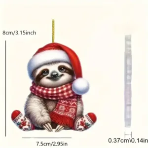 Cute 2d Sloth Keychain Floral Acrylic Design Backpack Accessory Gift For Women Valentine's Móc Treo Đeo Thoại, Standee, Móc Khoá In Theo Yêu Cầu, Chất Liệu Mica Dày 4mm, Kích Thước 5.5 Cm, Có In Test Mẫu