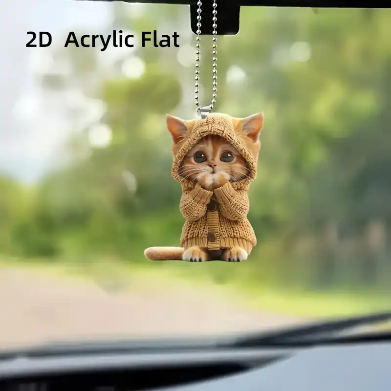 Cute Expression Cat 2d Acrylic Pendant Keychain,cartoon Dressed Kitten Versatile Charm,decor Móc Treo Đeo Thoại, Standee, Móc Khoá In Theo Yêu Cầu, Chất Liệu Mica Dày 4mm, Kích Thước 5.5 Cm, Có In Test Mẫu