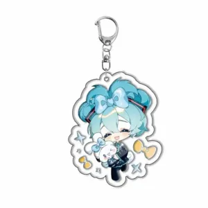 Cute Hatsune Miku Q Version Kawaii Acrylic Keychain Ornaments Cartoon Anime Girly Heart Móc Treo Đeo Thoại, Standee, Móc Khoá In Theo Yêu Cầu, Chất Liệu Mica Dày 4mm, Kích Thước 5.5 Cm, Có In Test Mẫu