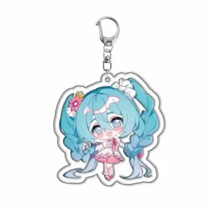 Cute Hatsune Miku Q Version Kawaii Acrylic Keychain Ornaments Cartoon Anime Girly Heart Móc Treo Đeo Thoại, Standee, Móc Khoá In Theo Yêu Cầu, Chất Liệu Mica Dày 4mm, Kích Thước 5.5 Cm, Có In Test Mẫu