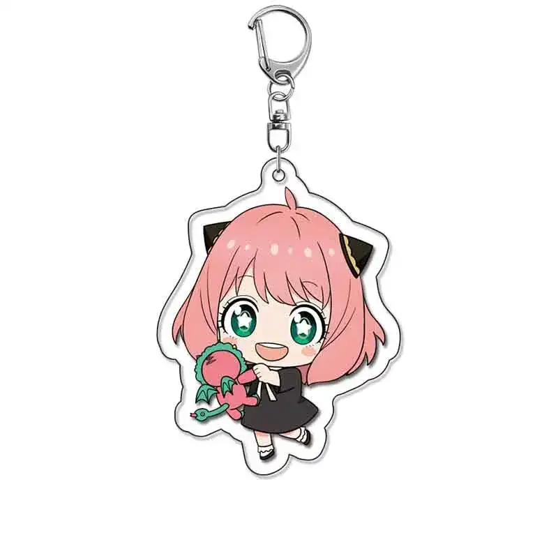 Cute Q Version Anya Forger Anime Characters Acrylic Keychain Ornaments Kawaii Cartoon Girly Móc Treo Đeo Thoại, Standee, Móc Khoá In Theo Yêu Cầu, Chất Liệu Mica Dày 4mm, Kích Thước 5.5 Cm, Có In Test Mẫu