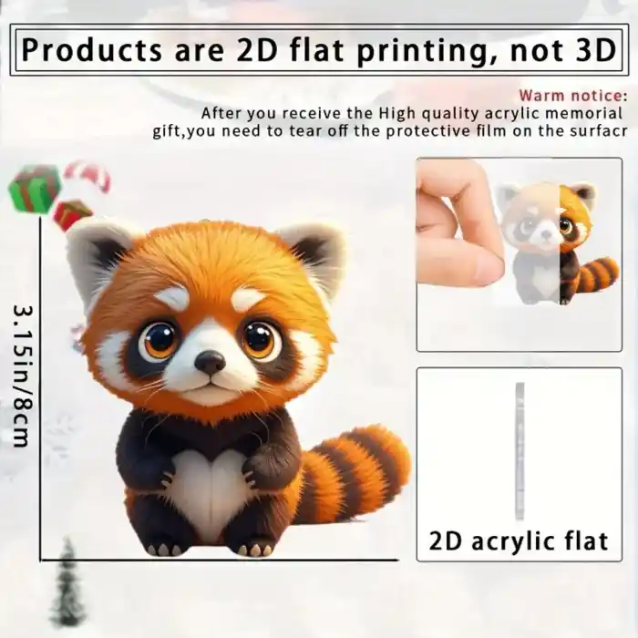 Cute Red Panda Pendant Keychain,cartoon Themed Animals 2d Flat Acrylic Ornament,hanging Móc Treo Đeo Thoại, Standee, Móc Khoá In Theo Yêu Cầu, Chất Liệu Mica Dày 4mm, Kích Thước 5.5 Cm, Có In Test Mẫu