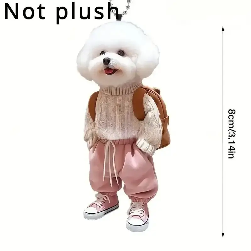 Cute Teddy Dog Keychain Acrylic 2d Cross-border Creative Puppy People Backpack Car Pendant Móc Treo Đeo Thoại, Standee, Móc Khoá In Theo Yêu Cầu, Chất Liệu Mica Dày 4mm, Kích Thước 5.5 Cm, Có In Test Mẫu