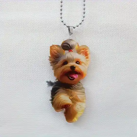 Cute Yorkshire Pendant 2d Ornament Charm Acrylic Puppy Keychain, Cartoon Hanging Decoration Móc Treo Đeo Thoại, Standee, Móc Khoá In Theo Yêu Cầu, Chất Liệu Mica Dày 4mm, Kích Thước 5.5 Cm, Có In Test Mẫu