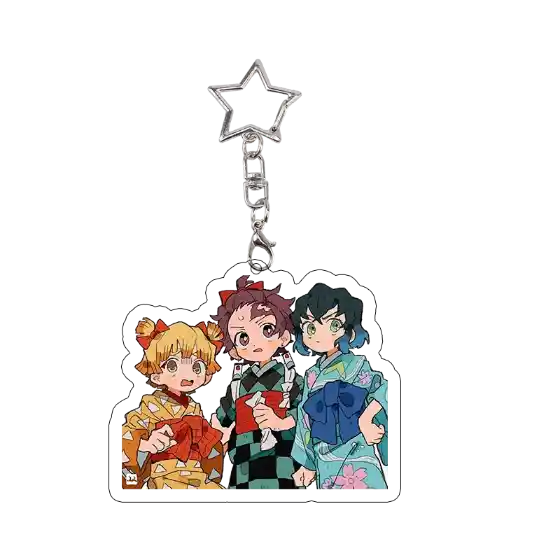 Demon Slayer Acrylic Keychains Nezuko Chibi Zenitsu Anime Keyring Giyuu Bag Pendant Móc Treo Đeo Thoại, Standee, Móc Khoá In Theo Yêu Cầu, Chất Liệu Mica Dày 4mm, Kích Thước 5.5 Cm, Có In Test Mẫu