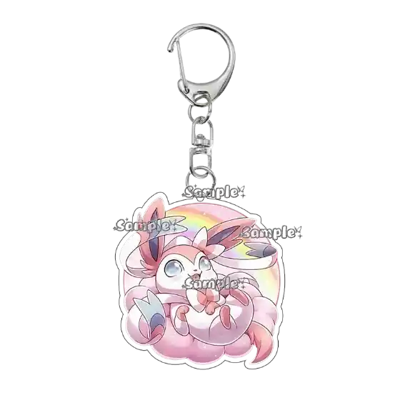 Eevee Acrylic Keychain Anime Cartoon Umbreon Jolteon Leafeon Sylveon Cute Character Accessory Móc Treo Đeo Thoại, Standee, Móc Khoá In Theo Yêu Cầu, Chất Liệu Mica Dày 4mm, Kích Thước 5.5 Cm, Có In Test Mẫu