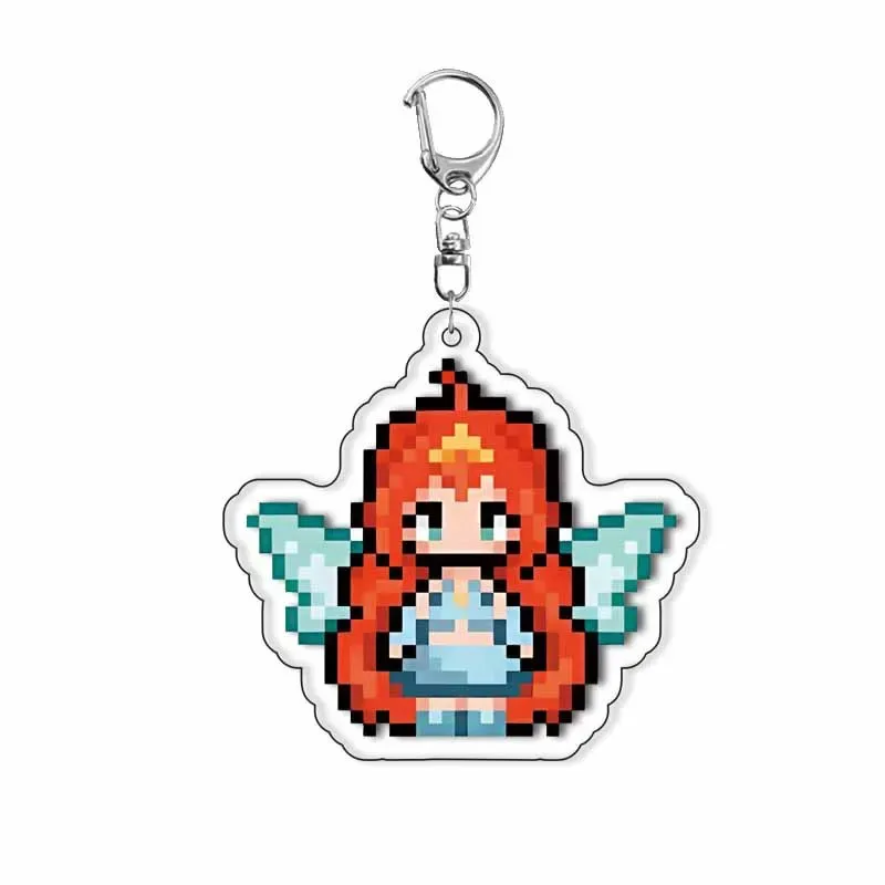 Fairy Pixel Acrylic Keychain Anime Surrounding Backpack Pendant Kawaii Keyring Student Bag Móc Treo Đeo Thoại, Standee, Móc Khoá In Theo Yêu Cầu, Chất Liệu Mica Dày 4mm, Kích Thước 5.5 Cm, Có In Test Mẫu