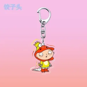Family Guy Keychain Anime Dumpling Head Double Sided Acrylic Pendant Stewie Brian Griffin Móc Treo Đeo Thoại, Standee, Móc Khoá In Theo Yêu Cầu, Chất Liệu Mica Dày 4mm, Kích Thước 5.5 Cm, Có In Test Mẫu