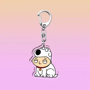Family Guy Keychain Anime Dumpling Head Double Sided Acrylic Pendant Stewie Brian Griffin Móc Treo Đeo Thoại, Standee, Móc Khoá In Theo Yêu Cầu, Chất Liệu Mica Dày 4mm, Kích Thước 5.5 Cm, Có In Test Mẫu