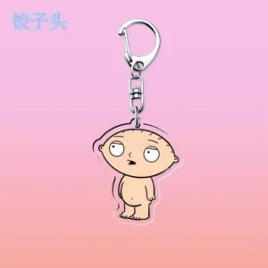 Family Guy Keychain Anime Dumpling Head Double Sided Acrylic Pendant Stewie Brian Griffin Móc Treo Đeo Thoại, Standee, Móc Khoá In Theo Yêu Cầu, Chất Liệu Mica Dày 4mm, Kích Thước 5.5 Cm, Có In Test Mẫu
