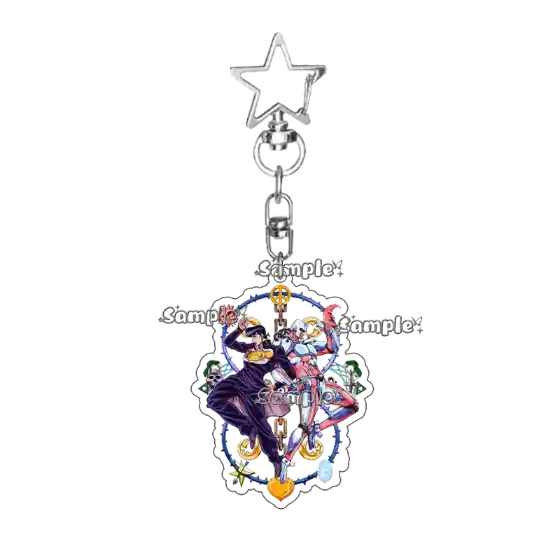 Fashion Crazy Diamond Anime Character Figure Acrylic Keychain Women Men Cartoon Accessory Móc Treo Đeo Thoại, Standee, Móc Khoá In Theo Yêu Cầu, Chất Liệu Mica Dày 4mm, Kích Thước 5.5 Cm, Có In Test Mẫu