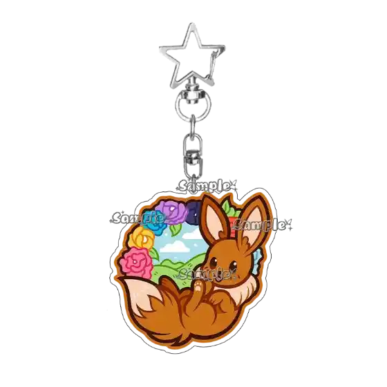 Fashion Pocket Monsters Anime Flareon Jolteon Eevee Espeon Character Acrylic Keychain Móc Treo Đeo Thoại, Standee, Móc Khoá In Theo Yêu Cầu, Chất Liệu Mica Dày 4mm, Kích Thước 5.5 Cm, Có In Test Mẫu