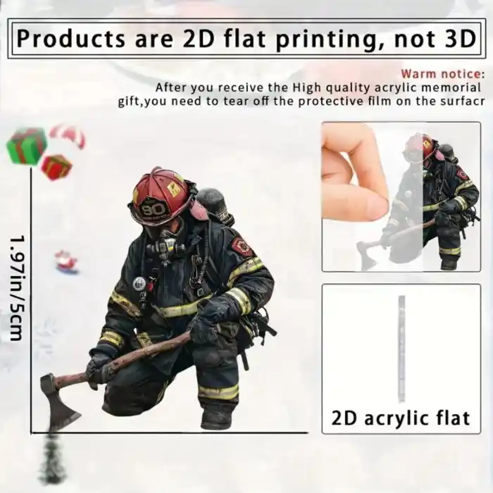 Firefighter Warrior Pendant Keychain,firemen 2d Flat Acrylic Ornament Charms,hanging Móc Treo Đeo Thoại, Standee, Móc Khoá In Theo Yêu Cầu, Chất Liệu Mica Dày 4mm, Kích Thước 5.5 Cm, Có In Test Mẫu