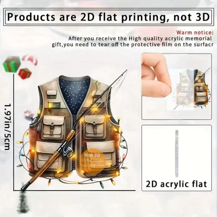 Fishing Enthusiast Pullover Pendant Keychain 2d Flat Acrylic Ornament Charms Hanging Móc Treo Đeo Thoại, Standee, Móc Khoá In Theo Yêu Cầu, Chất Liệu Mica Dày 4mm, Kích Thước 5.5 Cm, Có In Test Mẫu