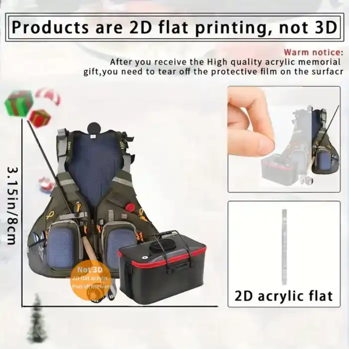 Fishing Gear Pendant Keychain Fishing Enthusiast 2d Flat Acrylic Ornament Charms Hanging Móc Treo Đeo Thoại, Standee, Móc Khoá In Theo Yêu Cầu, Chất Liệu Mica Dày 4mm, Kích Thước 5.5 Cm, Có In Test Mẫu