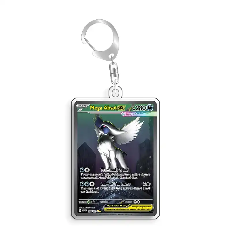 For Pokemon Card Display Ptcg Mega Absol Art Display Anime Keychain Game Collectibles Art Móc Treo Đeo Thoại, Standee, Móc Khoá In Theo Yêu Cầu, Chất Liệu Mica Dày 4mm, Kích Thước 5.5 Cm, Có In Test Mẫu