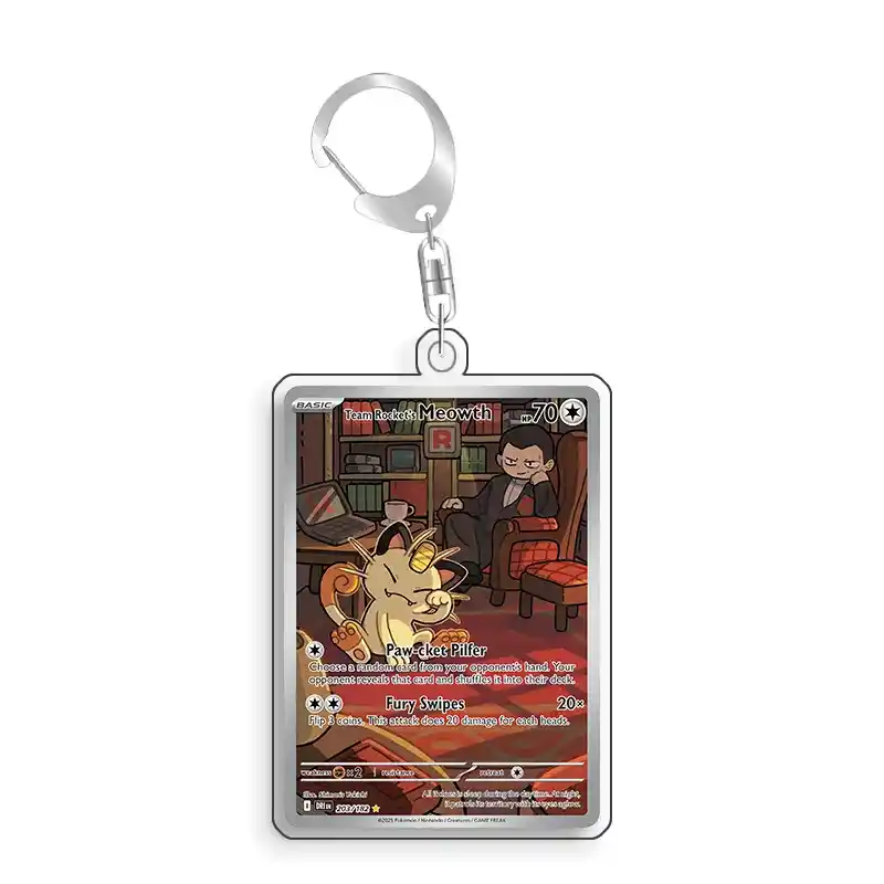 For Pokemon Card Display Ptcg Meowth Art Display Anime Keychain Game Collectibles Art Fans Móc Treo Đeo Thoại, Standee, Móc Khoá In Theo Yêu Cầu, Chất Liệu Mica Dày 4mm, Kích Thước 5.5 Cm, Có In Test Mẫu