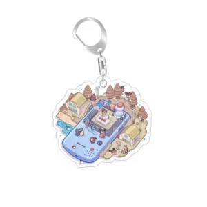 For Pokemon Elf Qikchu Warm Illustration Game Console Creativity Selfmade Acrylic Cute Móc Treo Đeo Thoại, Standee, Móc Khoá In Theo Yêu Cầu, Chất Liệu Mica Dày 4mm, Kích Thước 5.5 Cm, Có In Test Mẫu