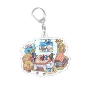 For Pokemon Elf Qikchu Warm Illustration Game Console Creativity Selfmade Acrylic Cute Móc Treo Đeo Thoại, Standee, Móc Khoá In Theo Yêu Cầu, Chất Liệu Mica Dày 4mm, Kích Thước 5.5 Cm, Có In Test Mẫu