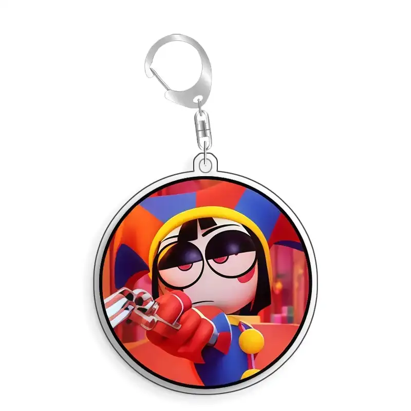 For The Amazing Digital Circus Pomni Acrylic Selfmade Cute Cartoon Anime Keychain Pendant Toy Móc Treo Đeo Thoại, Standee, Móc Khoá In Theo Yêu Cầu, Chất Liệu Mica Dày 4mm, Kích Thước 5.5 Cm, Có In Test Mẫu
