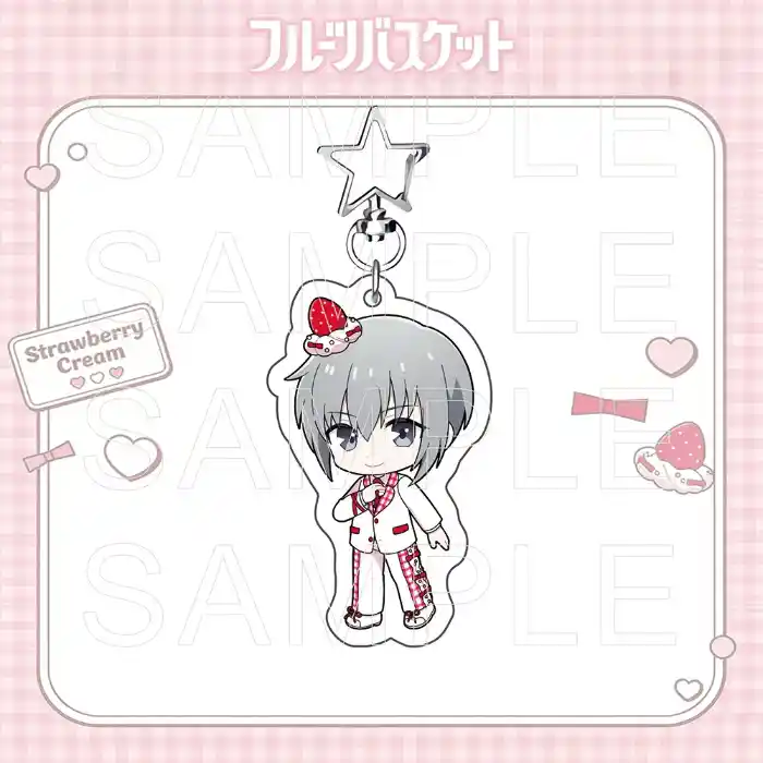 Fruits Basket Acrylic Keychain, Strawberry Cream Theme Charm, Tohru Honda Kyo Yuki Sohma Móc Treo Đeo Thoại, Standee, Móc Khoá In Theo Yêu Cầu, Chất Liệu Mica Dày 4mm, Kích Thước 5.5 Cm, Có In Test Mẫu