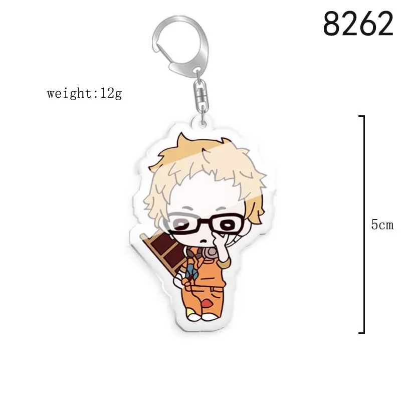 Haikyuu!! Lovely Acrylic Keychain Jewelry Friends Key Chain Campus Related Products Móc Treo Đeo Thoại, Standee, Móc Khoá In Theo Yêu Cầu, Chất Liệu Mica Dày 4mm, Kích Thước 5.5 Cm, Có In Test Mẫu