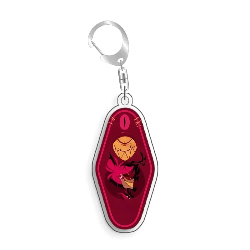 Hazbin Hotel Angel Dust Charlie Stolas Alastor Homemade Acrylic Cute Keychain Pendant Bag Móc Treo Đeo Thoại, Standee, Móc Khoá In Theo Yêu Cầu, Chất Liệu Mica Dày 4mm, Kích Thước 5.5 Cm, Có In Test Mẫu