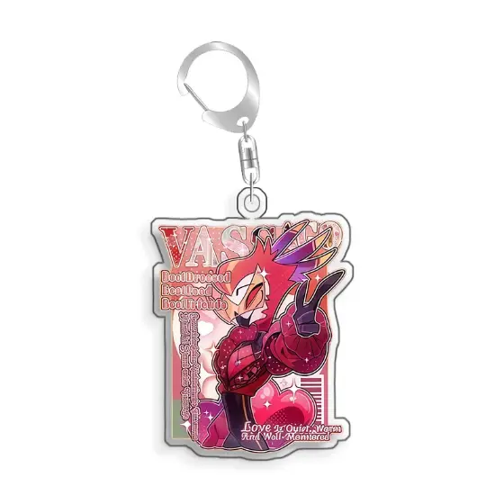 Hazbin Hotel Asmodeus Blitzo Fizzarolli Acrylic Selfmade Keychain Cute Backpack Pendant Key Móc Treo Đeo Thoại, Standee, Móc Khoá In Theo Yêu Cầu, Chất Liệu Mica Dày 4mm, Kích Thước 5.5 Cm, Có In Test Mẫu