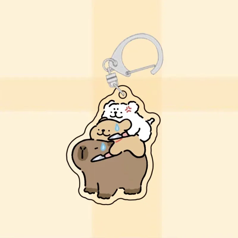 Kawaii Adorable Capybara Keychain Acrylic Animal Meme Pattern Key Holder Organizer For Móc Treo Đeo Thoại, Standee, Móc Khoá In Theo Yêu Cầu, Chất Liệu Mica Dày 4mm, Kích Thước 5.5 Cm, Có In Test Mẫu