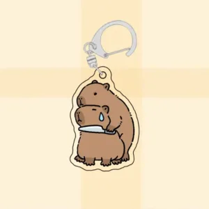 Kawaii Adorable Capybara Keychain Acrylic Animal Meme Pattern Key Holder Organizer For Móc Treo Đeo Thoại, Standee, Móc Khoá In Theo Yêu Cầu, Chất Liệu Mica Dày 4mm, Kích Thước 5.5 Cm, Có In Test Mẫu
