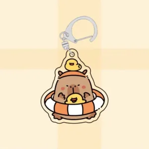 Kawaii Adorable Capybara Keychain Acrylic Animal Meme Pattern Key Holder Organizer For Móc Treo Đeo Thoại, Standee, Móc Khoá In Theo Yêu Cầu, Chất Liệu Mica Dày 4mm, Kích Thước 5.5 Cm, Có In Test Mẫu