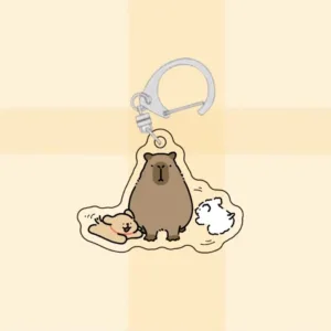 Kawaii Adorable Capybara Keychain Acrylic Animal Meme Pattern Key Holder Organizer For Móc Treo Đeo Thoại, Standee, Móc Khoá In Theo Yêu Cầu, Chất Liệu Mica Dày 4mm, Kích Thước 5.5 Cm, Có In Test Mẫu