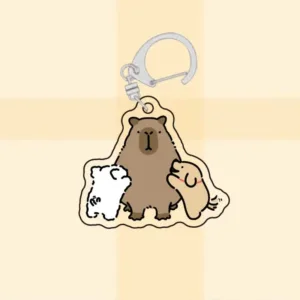 Kawaii Adorable Capybara Keychain Acrylic Animal Meme Pattern Key Holder Organizer For Móc Treo Đeo Thoại, Standee, Móc Khoá In Theo Yêu Cầu, Chất Liệu Mica Dày 4mm, Kích Thước 5.5 Cm, Có In Test Mẫu
