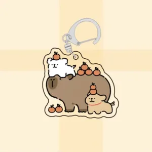 Kawaii Adorable Capybara Keychain Acrylic Animal Meme Pattern Key Holder Organizer For Móc Treo Đeo Thoại, Standee, Móc Khoá In Theo Yêu Cầu, Chất Liệu Mica Dày 4mm, Kích Thước 5.5 Cm, Có In Test Mẫu