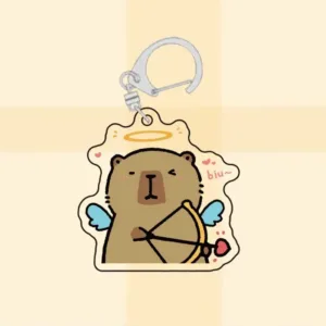 Kawaii Adorable Capybara Keychain Acrylic Animal Meme Pattern Key Holder Organizer For Móc Treo Đeo Thoại, Standee, Móc Khoá In Theo Yêu Cầu, Chất Liệu Mica Dày 4mm, Kích Thước 5.5 Cm, Có In Test Mẫu