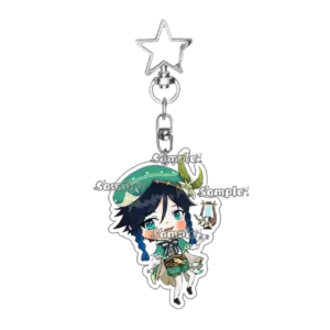 Kawaii Anime Acrylic Keychain Q Version Game Character Arlecchino Navia Sigewinne Pendant Móc Treo Đeo Thoại, Standee, Móc Khoá In Theo Yêu Cầu, Chất Liệu Mica Dày 4mm, Kích Thước 5.5 Cm, Có In Test Mẫu