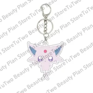 Kawaii Anime Eevee Acrylic Keychain Leafeon Vaporeon Character Figure Transparent Peripheral Móc Treo Đeo Thoại, Standee, Móc Khoá In Theo Yêu Cầu, Chất Liệu Mica Dày 4mm, Kích Thước 5.5 Cm, Có In Test Mẫu